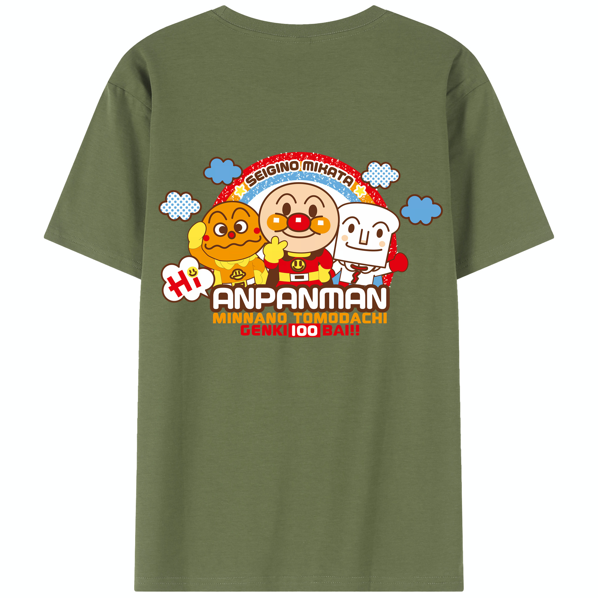 （画像用） アンパンマン Anpanman 綿100％半袖Tシャツ（背面プリント）